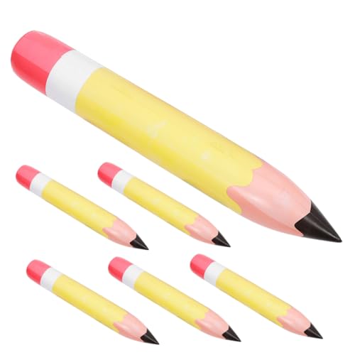 ROMISBABA 6 Stück Teiliges PVC Aufblasbarer Bleistift Gelb Leichte Sichere Klassenzimmer Dekoration Einfach Hängbar Lebhafte Party und Schulanfang Deko Große Pencil Balloons für Foto von ROMISBABA