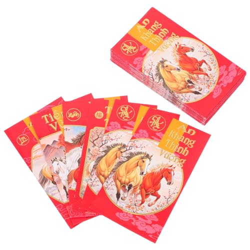 ROMISBABA 60 Stück Jahr Des Pferdes Vietnamesische Rote Umschläge Traditionelle Neujahrs Rotumschläge Papier Hong Bao Geldumschläge Für Bargeld Fest Geldbeutel ROMISBABA 60 Stück Jahr Des Pferdes Vietnamesische Rote Umschläge Traditionelle Neujahrs Rotumschläge Papier Hong Bao Geldumschläge Für Bargeld Fest Geldbeutel von ROMISBABA
