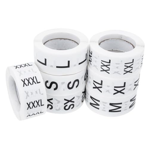 ROMISBABA 7 Rollen Selbstklebende Rund Größenaufkleber für Kleidung Klare Textilgrößenetiketten Einfach Ablösbare Einzelhandel Sticker zur Schnellen Größenkennzeichnung ROMISBABA 7 Rollen Selbstklebende Rund Größenaufkleber für Kleidung Klare Textilgrößenetiketten Einfach Ablösbare Einzelhandel Sticker zur Schnellen Größenkennzeichnung von ROMISBABA