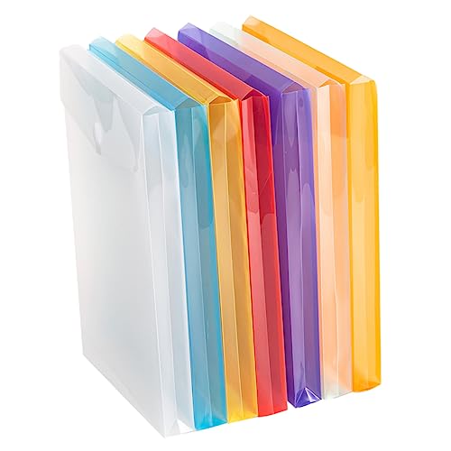 ROMISBABA 7Stücke Teiliges Dokumentenorganizer Transparente Dateitaschen mit Druckknopf Farbenfrohe Aufbewahrungslösungen für Büro Schule und Zuhause Effizienter Schutz für Ihre von ROMISBABA