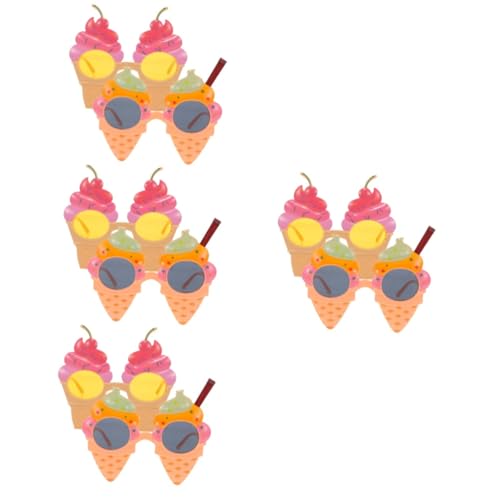 ROMISBABA 8 Stück Eistüten Brillen Lustige Geburtstags Sommer Strand Brillen Sonnenbrillen Party Brillen Mit Eiscreme Neuartige Sonnenbrillen Für Erwachsene Hawaii Zubehör von ROMISBABA