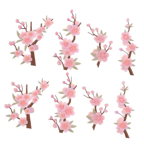 ROMISBABA 8 Stück Gestickter Stoffaufnäher Blütenblüte Applikation Blütenblumenanwendungen Flecken Nähen Blumen-eisen Auf Applikation Gestickte Blumenapplikation Blumenflecken Für Jeans Rosa von ROMISBABA