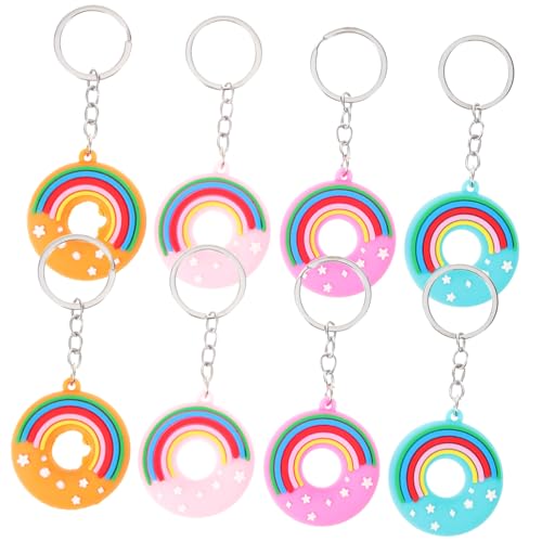 ROMISBABA 8 Stück Teiliges Donut Schlüsselanhänger Anhänger aus PVC Beidseitig Regenbogen Design in Pastellfarben Dekorative Taschenanhänger als Festival Geschenk für Freunde ROMISBABA 8 Stück Teiliges Donut Schlüsselanhänger Anhänger aus PVC Beidseitig Regenbogen Design in Pastellfarben Dekorative Taschenanhänger als Festival Geschenk für Freunde von ROMISBABA