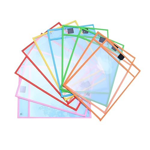 ROMISBABA 8 Stück Teiliges Dry Erase Pocket Wiederverwendbare Abwischbare Schreibhüllen PVC Transparent für Büro und Schule mit Langlebigem Material und Praktischem Design ROMISBABA 8 Stück Teiliges Dry Erase Pocket Wiederverwendbare Abwischbare Schreibhüllen PVC Transparent für Büro und Schule mit Langlebigem Material und Praktischem Design von ROMISBABA