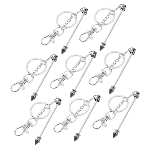 ROMISBABA 8Stücke Perlen Schlüsselanhänger DIY Bastelbedarf für Taschen Modeaccessoires Wiederverwendbar Langlebig für Kreative Projekte Ersatzteile von ROMISBABA