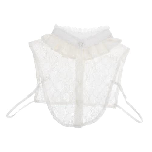 ROMISBABA Damen Spitzen Fake Collar Bluse mit Stehkragen Abnehmbarer Spitzenkragen Leichtes und Langlebiges Dekorations Accessoire Vielseitig Kombinierbar für Pullover Kleider und Jacken von ROMISBABA