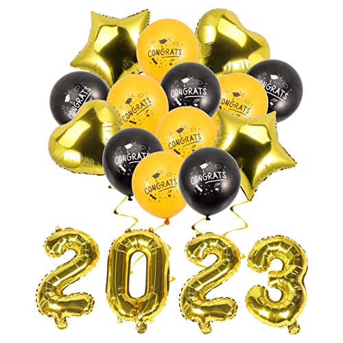ROMISBABA Dekorative Aluminiumfolie Luftballons Abschlussfeier mit Gold Schwarz Sterne Herz Motiven Wiederverwendbare Partydeko für Abschlussklasse Fotohintergrund und Feierraumgestaltung ROMISBABA Dekorative Aluminiumfolie Luftballons Abschlussfeier mit Gold Schwarz Sterne Herz Motiven Wiederverwendbare Partydeko für Abschlussklasse Fotohintergrund und Feierraumgestaltung von ROMISBABA