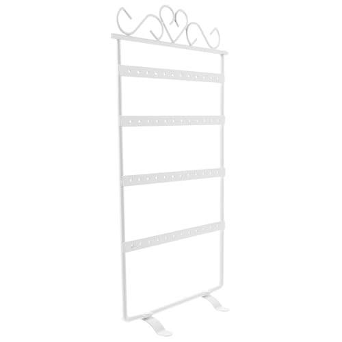 ROMISBABA Eisen Ohrschmuckhalter mit Löchern Weißer Ohrring Organizer Ständer für Ohrstecker und Anhänger Schmuck Display Regal für Zuhause Platzsparende Aufbewahrung für Ohrringe von ROMISBABA