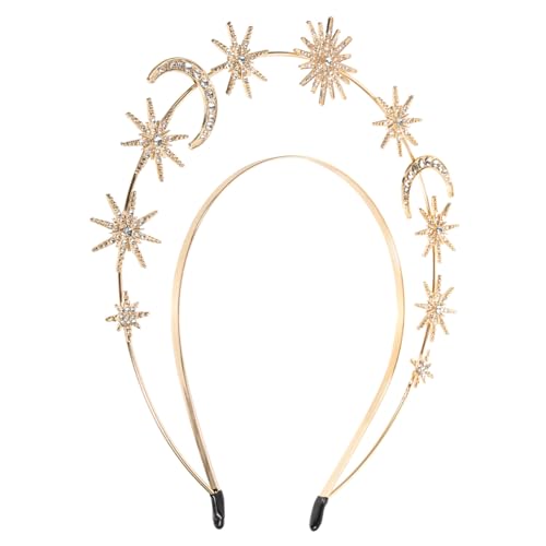 ROMISBABA Elegantes Strass haarreif Damen Goldfarben Weicher Haarschmuck mit Funkelnden Kristallen Komfortabel und Dekorativ für Hochzeit Party und Festliche Anlässe Modisches Stirnband für von ROMISBABA