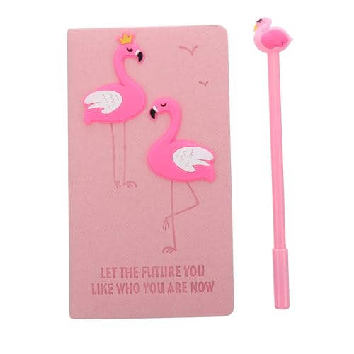 ROMISBABA Flamingo Notizbuch Set mit Stift Cartoon Tagebuch für Reisen und Notizen Stilvolles Design Tragbar und Praktisch für Flamingo von ROMISBABA