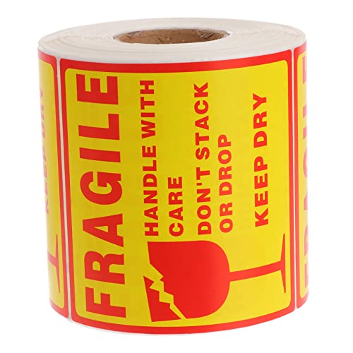 ROMISBABA Fragile Caution Label Aufkleber Selbstklebende Warnaufkleber für Versand Rot Gelb Geeignet für Kartons und ROMISBABA Fragile Caution Label Aufkleber Selbstklebende Warnaufkleber für Versand Rot Gelb Geeignet für Kartons und von ROMISBABA