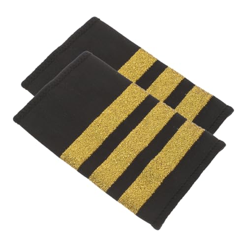 ROMISBABA Goldene Piloten Schulterklappen Professionelle Uniform Epauletten mit Streifen Traditionelles Design für Kapitän und Fluggesellschaft Dekorative Schulterstücke für Herren Cosplay von ROMISBABA