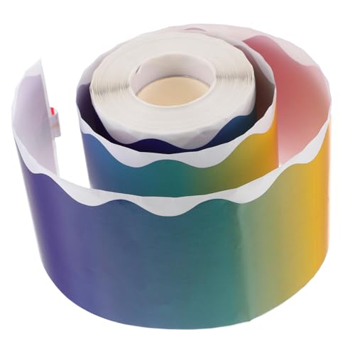 ROMISBABA Gradient Rainbow Blackboard Border Trim Sticker Selbstklebend Dekorativ für Pinnwand Büro und Zuhause Party Zubehör von ROMISBABA