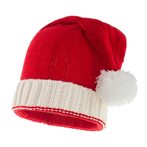 ROMISBABA Hut Mütze mit Weihnachtsmotiv Weihnachtsmützen -Urlaubsmütze gestrickt wintermütze weihnachtsmütze für warme Mütze für den Urlaub warme weihnachtsmütze Garn rot von ROMISBABA