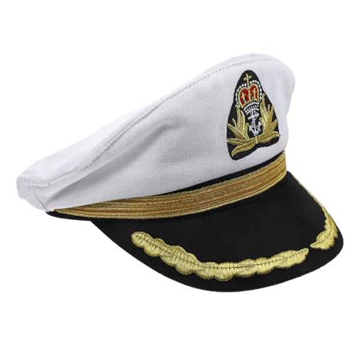 ROMISBABA Kapitänsmütze aus Baumwolle mit Feiner Stickerei Dekorative Matrosen Mütze für Kostüm Themenpartys Segel Cosplay accessoire für Mädchen von ROMISBABA