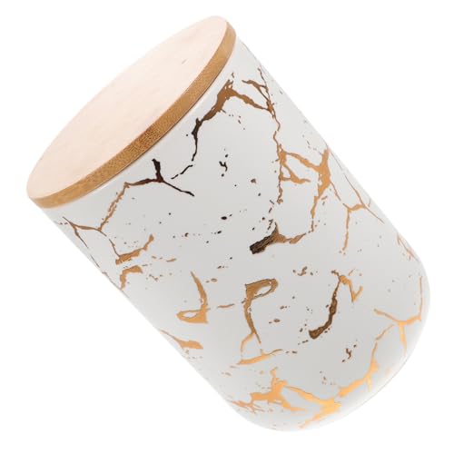 ROMISBABA Keramik Vorratsdose mit Deckel Luftdichtes Teeglas Aufbewahrungsbehälter für Losen Tee Zucker Süßigkeiten Küchen Vorratsglas Mattweiß mit Goldener Maserung Mittelgroß Langlebig ROMISBABA Keramik Vorratsdose mit Deckel Luftdichtes Teeglas Aufbewahrungsbehälter für Losen Tee Zucker Süßigkeiten Küchen Vorratsglas Mattweiß mit Goldener Maserung Mittelgroß Langlebig von ROMISBABA