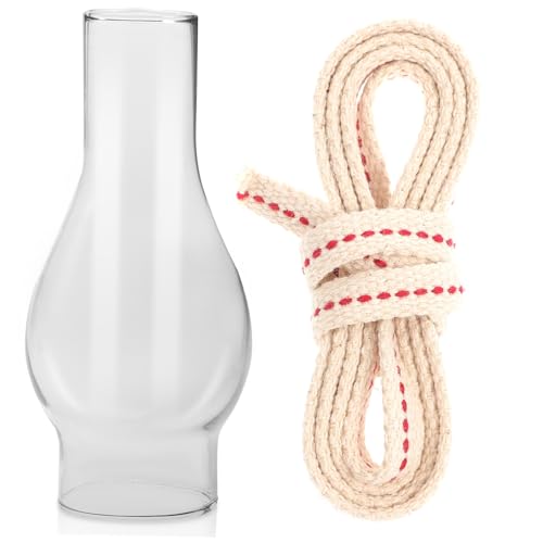 ROMISBABA Klarer Glasschirm Øcm für Petroleumlampe Vintage Öllampen Ersatzglas Hitzebeständig Dekorativ Passend für Camping Öllampe und Wandlampen Einfach zu Montieren von ROMISBABA