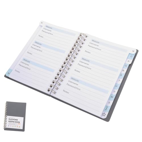 ROMISBABA Kleines Passwortbuch mit Alphabetischen Tabs Praktischer und Portabler Passwort Organizer für Website Logins Wiederverwendbares Notizbuch für Zuhause und Büro Robust und Leicht von ROMISBABA