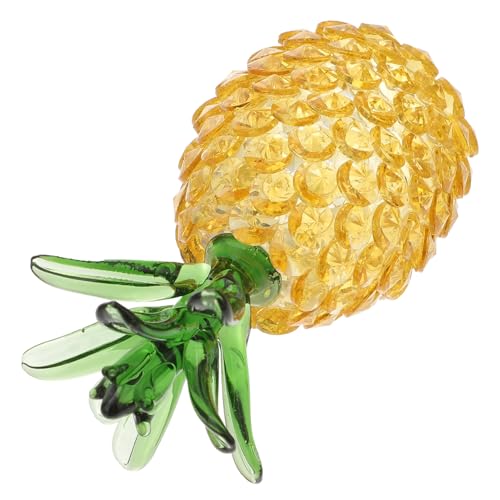 ROMISBABA Kristall Ananas Dekoration Handgefertigt Leichtes Desktop Obstornament Künstlerische Tischdekoration Geschenkidee für Büro und Zuhause von ROMISBABA