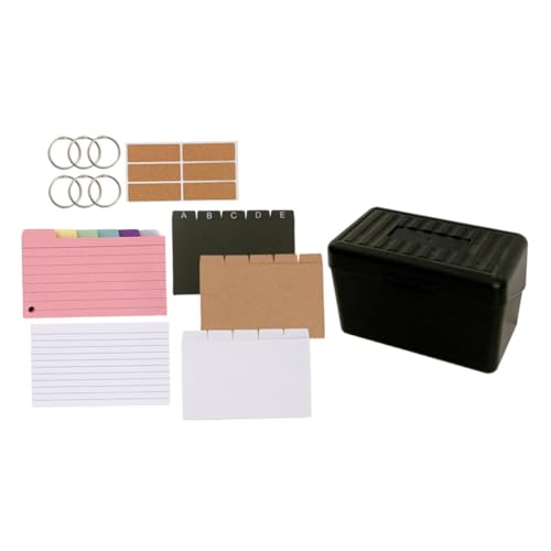 ROMISBABA Liniert Karteikarten Set mit Transparenter Aufbewahrungsbox Bunte Notizen für Rezeptorganisation und Bürobedarf mit Farben von ROMISBABA