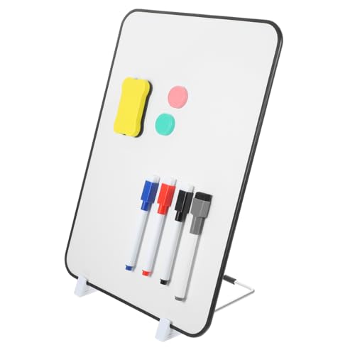ROMISBABA Magnetisches Doppelseitiges Whiteboard mit Ständer Abwischbare Schreibtafel für Büro und Zuhause Kinderfreundliches Trocken Abwischbares Zeichenbrett Marker und Zufällige Farbe von ROMISBABA