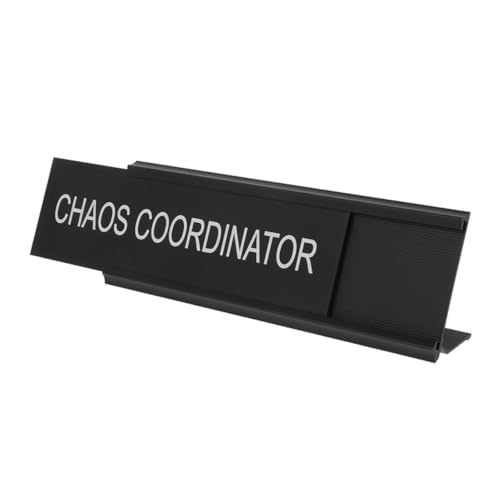 ROMISBABA Mediator Tischschild Förmig Aluminiumlegierung Robust Langlebig Moderner Rustikaler Schreibtisch Namensschild für Büro Flexible Platzierung Schwarzes Design Stilvolles Home Office von ROMISBABA