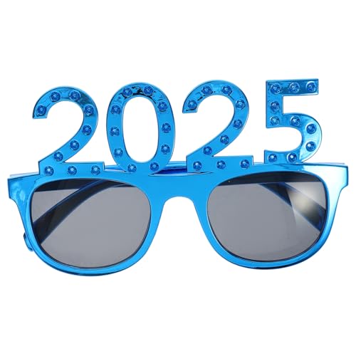 ROMISBABA Neujahrsbrille mit Blauer Kunststofffassung Glänzende Partybrille mit Quadratischem Rahmen Leichtes Fotorequisit für Silvester und Festtagsfeiern ROMISBABA Neujahrsbrille mit Blauer Kunststofffassung Glänzende Partybrille mit Quadratischem Rahmen Leichtes Fotorequisit für Silvester und Festtagsfeiern von ROMISBABA