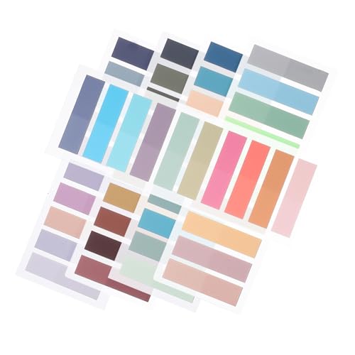ROMISBABA Pet Halbtransparente Haftnotizen Sanfte Farbtöne Starke Klebekraft Beschreibbare Markierungen Lesezeichen Streifen für Bücher Praktische Index Tabs zum Markieren und Hervorheben von ROMISBABA