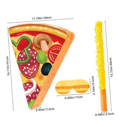 ROMISBABA Pizza Party Favors Pinata mit Stick und Augenbinde Lustiges Pizza Slice Partyspiel für Geburtstagsfeier Dekoration mit Konfetti für Kindergeburtstag ROMISBABA Pizza Party Favors Pinata mit Stick und Augenbinde Lustiges Pizza Slice Partyspiel für Geburtstagsfeier Dekoration mit Konfetti für Kindergeburtstag von ROMISBABA