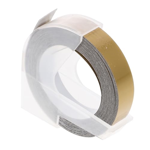 ROMISBABA Präzise Manuelle Prägeetiketten Goldfarben für Handetikettiergerät Selbstklebende Vielseitige Beschriftungsbänder für Büro Schule und Zuhause Haftfest Klare von ROMISBABA