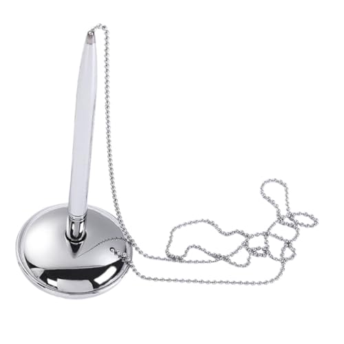 ROMISBABA Schreibtischstift mit Kette und Sockel Multifunktionaler Kugelschreiber für Büro und Hotel Ergonomischer Unterschriftsstift Silber Geschäftszubehör für Elegante Anwendungen ROMISBABA Schreibtischstift mit Kette und Sockel Multifunktionaler Kugelschreiber für Büro und Hotel Ergonomischer Unterschriftsstift Silber Geschäftszubehör für Elegante Anwendungen von ROMISBABA