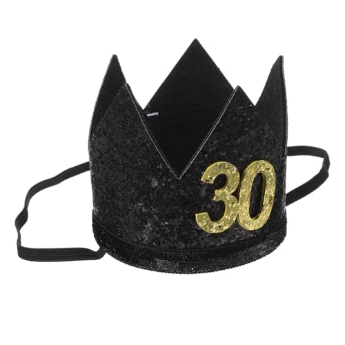 ROMISBABA Schwarze Geburtstagskrone Partyhut mit Elegantem Goldakzent Kreatives Design Komfortabel und Dekorativ für Geburtstagsfeier und Festliche Anlässe von ROMISBABA