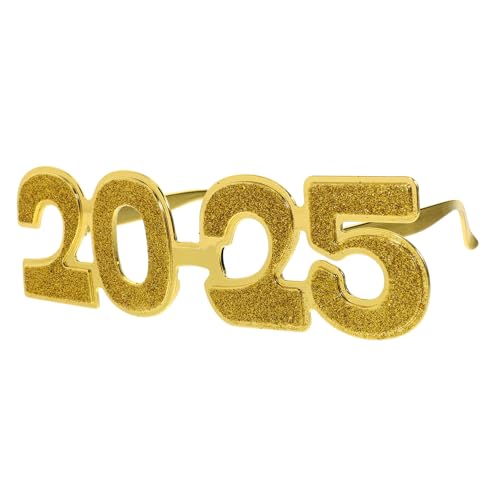 ROMISBABA Silvester Partybrille Goldfarben Pc Lustige Performance und Party Requisite für Erwachsene Komfortabel Robust und Auffällig für Neujahrsfeiern von ROMISBABA