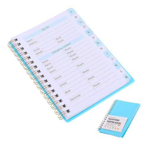 ROMISBABA Spiral Passwortbuch mit Alphabetischen Tabs Passwort Organizer für Senioren Notizbuch für Telefon und Web Zugangsdaten Langlebiges Papier Platzsparend Himmelblau ROMISBABA Spiral Passwortbuch mit Alphabetischen Tabs Passwort Organizer für Senioren Notizbuch für Telefon und Web Zugangsdaten Langlebiges Papier Platzsparend Himmelblau von ROMISBABA