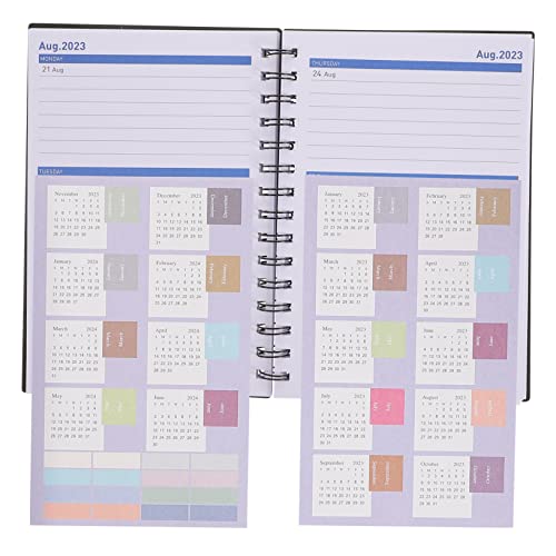 ROMISBABA Spule Buch multifunktionaler Terminplaner Zeitplan-Notizblock Arbeitsheft Agenda Notebook Reisende effizienter Terminplaner Haushaltsplan Notizblock Papier Black von ROMISBABA