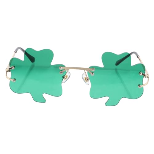 ROMISBABA St Patrick's Day Shamrock Sonnenbrille Grün mit Kleeblatt design Leichter Rahmen mit Silikon nasenpads Irisches Festival accessoire für Party Reise und Festliche Anlässe von ROMISBABA