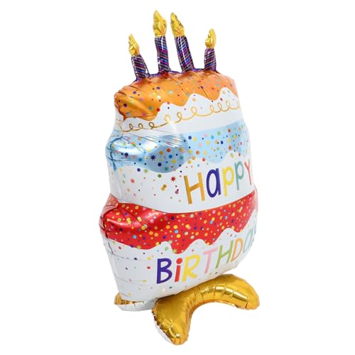 ROMISBABA Stehender Aluminiumfolie Kuchen Luftballon Bunte Punkte Basis Langlebig Dicht Party Dekoration Geburtstagsfeier Festlich Atmosphäre von ROMISBABA