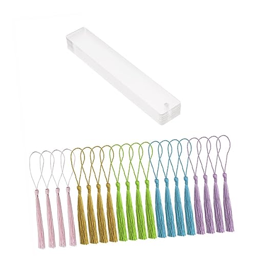 ROMISBABA Teiliges Acryl Lesezeichen mit Vorgebohrten Löchern Transparente Stabile Buchmarken für DIY Basteln Schreib und Gravurfläche Vielseitig Verwendbar als Schlüsselanhänger Party und von ROMISBABA