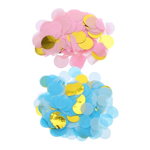 ROMISBABA Teiliges Gender Reveal Konfetti Rundes Papierstreudeko in Rosa und Blau Leichte Schnell zu Reinigende Tischdekoration für Babyparty Vielseitig Einsetzbar bei Festlichen Anlässen von ROMISBABA