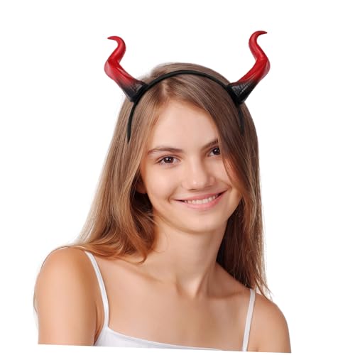 ROMISBABA Teufelshörner Haarreif Rot-schwarz Leichter Dämonen Stirnband mit Kunstvollen Hörnern Komfortabel für Halloween Karneval Party Bühnenauftritt Einzigartiges Design ROMISBABA Teufelshörner Haarreif Rot-schwarz Leichter Dämonen Stirnband mit Kunstvollen Hörnern Komfortabel für Halloween Karneval Party Bühnenauftritt Einzigartiges Design von ROMISBABA