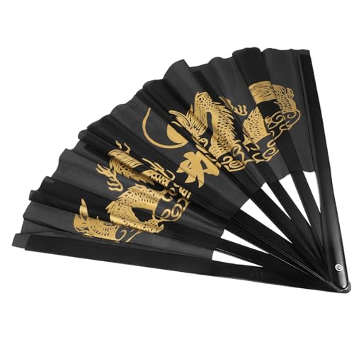 ROMISBABA Traditioneller Chinesischer Tai Chi Fächer Faltbar mit Metallrahmen Vintage Design Tanz Bühnenfächer für Kung Fu Performance und Kostümzubehör von ROMISBABA