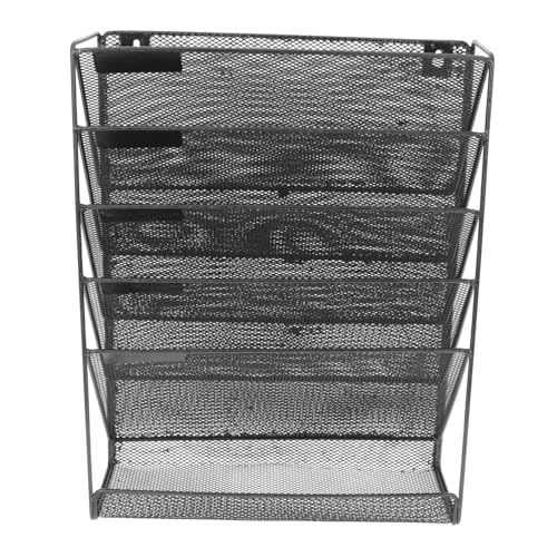 ROMISBABA Wandmontierter Mehrschicht Datei Organizer Metall Magazinhalter Büro Wandordnerhalter für Schule Büro Zuhause mit Hoher Haltbarkeit und Praktischem Stauraum von ROMISBABA