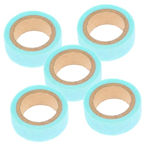ROMISBABA Washi Tape Satz 5 Rollen Glitzer Klebeband Selbstgemacht Scrapbooking Dekoratives Masking Tape für Journaling Multifunktionale Bastel und Geschenkband von ROMISBABA