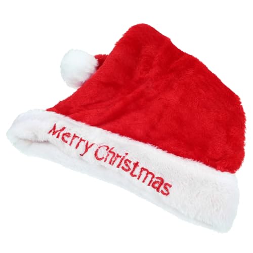ROMISBABA Weihnachtsmütze Weihnachten weihnachtsparty accessoires santa claus hat weihnchtsdeko santa hats Weihnachtsfeier-Accessoire Weihnachtshut für Santa Hut Plüsch rot von ROMISBABA