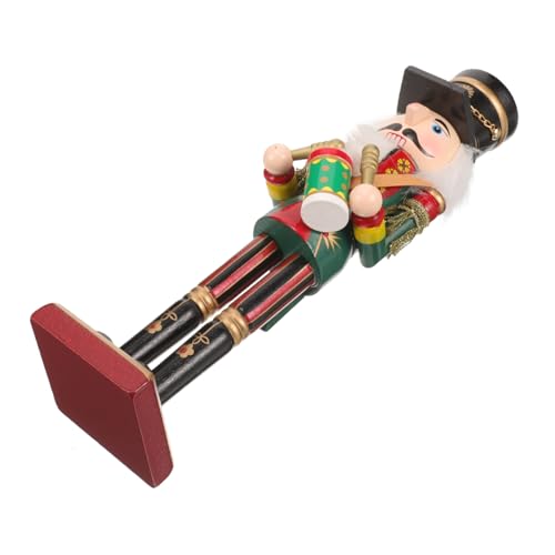ROMISBABA Weihnachtsnussknacker Holzfigur Handgefertigte Bunte Statue Dekoratives Tischornament für Weihnachten Langlebiges Holzdekor Festliche Geschenkidee von ROMISBABA