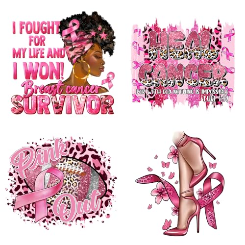 Pink Ribbon Aufnäher zum Aufbügeln – 4 Bögen Brustkrebs-Bewusstsein DTF bereit zum Drücken, rosa Rugby-High Heels, Wärmetransfer-Aufkleber, Vinyl-Designs, Aufkleber für Frauen, T-Shirts, Hoodies, Hüte Pink Ribbon Aufnäher zum Aufbügeln – 4 Bögen Brustkrebs-Bewusstsein DTF bereit zum Drücken, rosa Rugby-High Heels, Wärmetransfer-Aufkleber, Vinyl-Designs, Aufkleber für Frauen, T-Shirts, Hoodies, Hüte von ROMODIYA