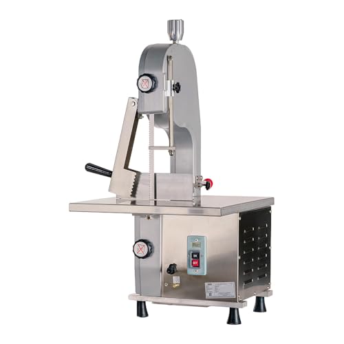 Romux® Bandknochensäge 52 x 47 cm aus Edelstahl | Säge für Fleisch, Knochen und Gefriergut mit Schnitthöhe von 180 mm und 1100 W von ROMUX