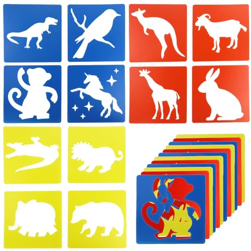 12 StüCk Schablonen FüR Kinder, Tierschablonen Set Kinder Malschablonen Set 20x20cm GroßE Schablonen Wiederverwendbar Malerei Schablonen FüR Kinder Im Alter Von 4–8 Jahren Zum Zeichnen 12 StüCk Schablonen FüR Kinder, Tierschablonen Set Kinder Malschablonen Set 20x20cm GroßE Schablonen Wiederverwendbar Malerei Schablonen FüR Kinder Im Alter Von 4–8 Jahren Zum Zeichnen von RONGWANGFU