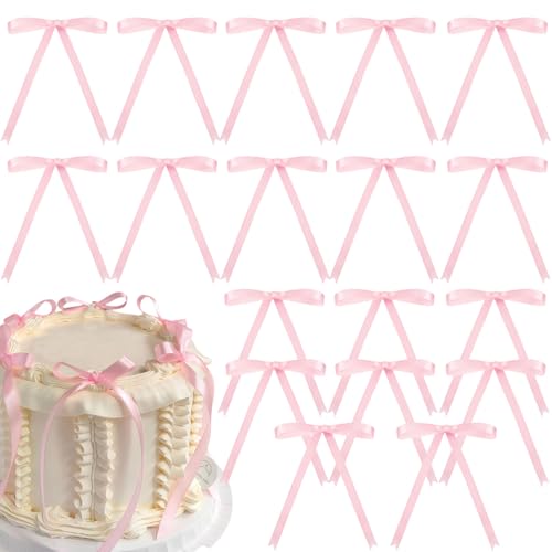 18 Stück hellrosa Schleifen-Kuchendekorationen für Kuchendekorationen, hellrosa Schleife, Schleifenbänder, Kuchendekoration, Picks, Babyparty, Kuchendekoration, Dekoration für Geburtstag, Braut, 18 Stück hellrosa Schleifen-Kuchendekorationen für Kuchendekorationen, hellrosa Schleife, Schleifenbänder, Kuchendekoration, Picks, Babyparty, Kuchendekoration, Dekoration für Geburtstag, Braut, von RONGZUBAT