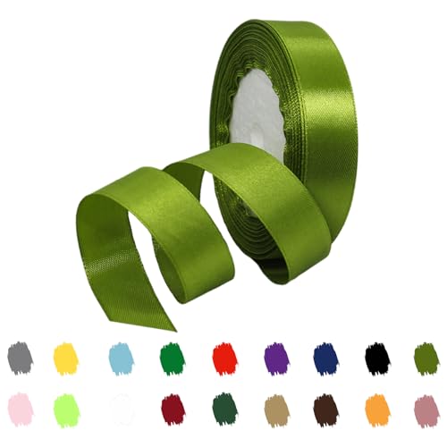 Armee Satinband 10mm,Geschenkband Satinband 22 Meter,Armee Schleifenband für Dekoration,Hochzeit,Weihnachten,Bastelarbeiten,Geschenkverpackung,Hochzeitsautos von RONGZUBAT